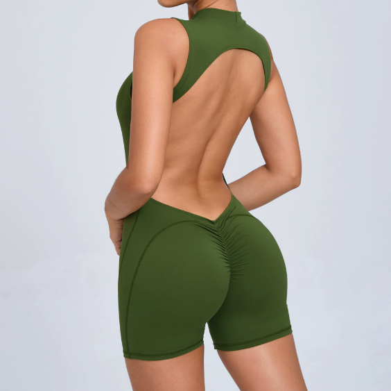 Seamless Backless Yoga Jumpsuit - Sleeveless Summer Bodysuit | Activewear for Fitness & Training