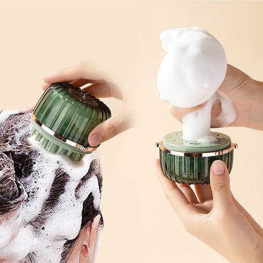 Foaming Scalp Brush- Deep Cleanse & Relaxation | Silica Gel Massage Comb for Post- Gym Hair Care